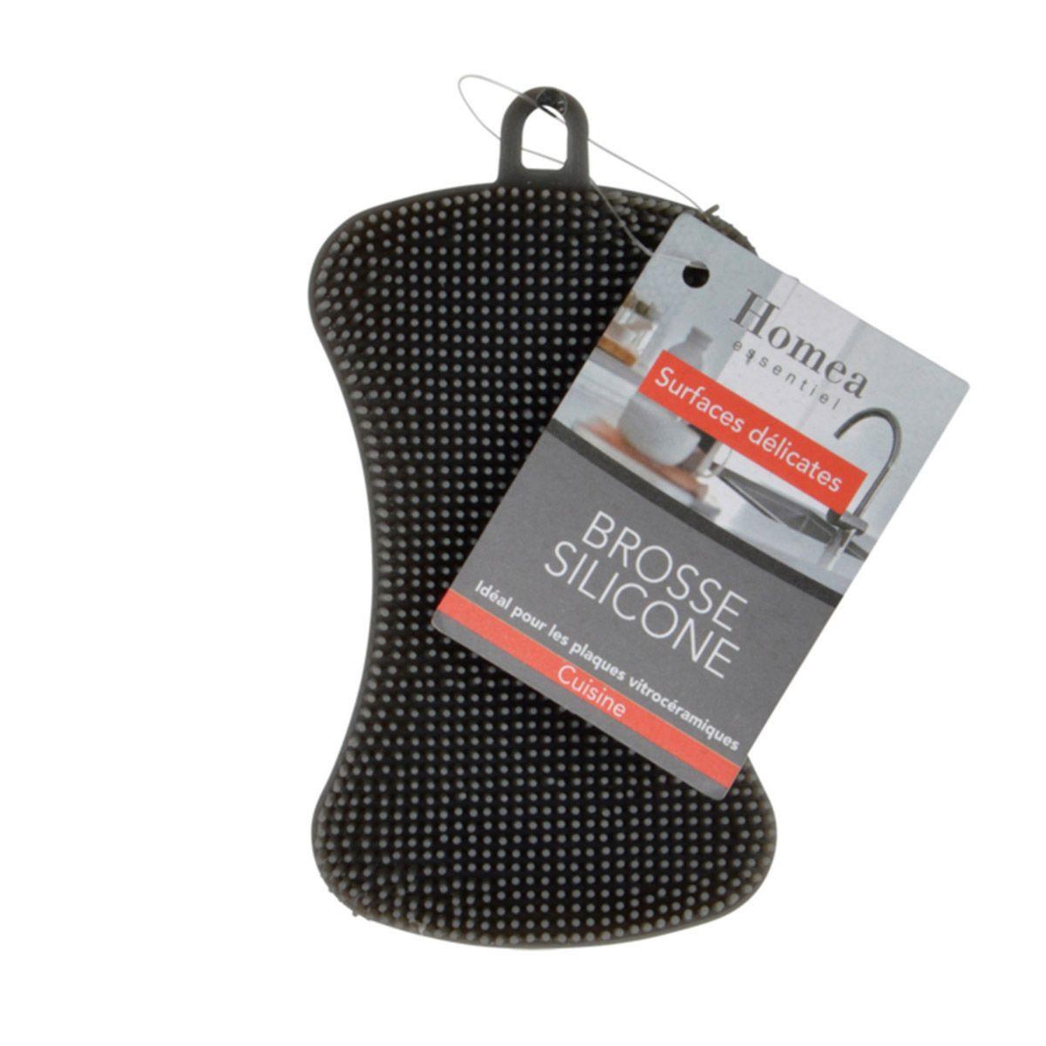Voir la diapositive 2 : HOMEA Brosse silicone  souple  11cm anthracite