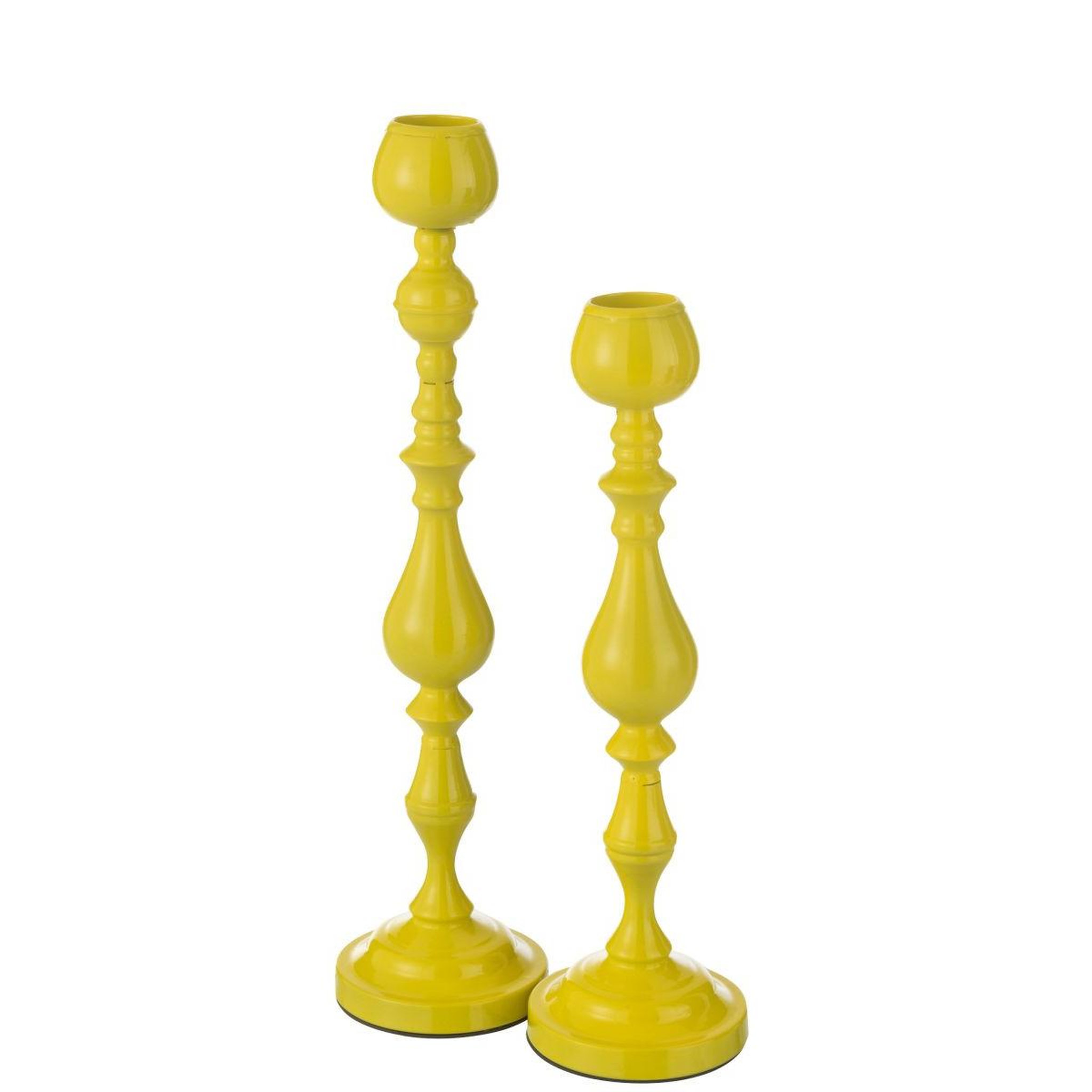 Voir la diapositive 3 : J-LINE Bougeoir en métal  monarchy  47cm jaune