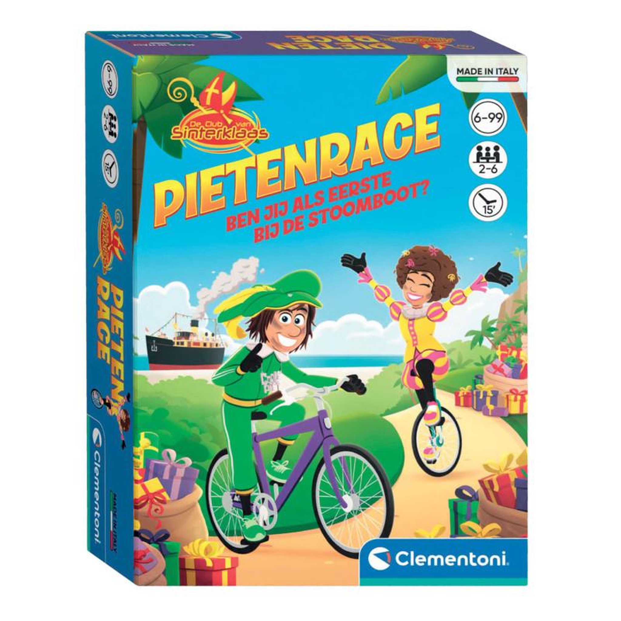 Voir la diapositive 1 : CLEMENTONI Clementoni Club of Sinterklaas Pietenrace Board Game 56192