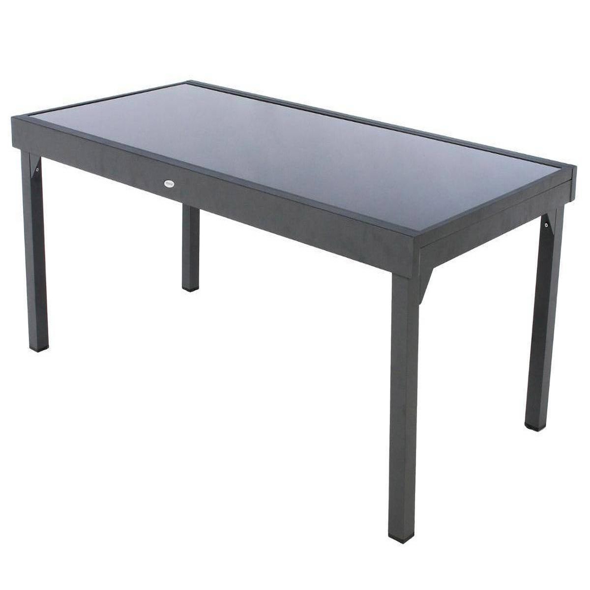 Voir la diapositive 3 : HESPERIDE Table extensible rectangulaire en verre Piazza 8/12 places Gris anthracite - Hespéride