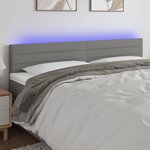 VIDAXL Tete de lit a LED Gris fonce 200x5x78/88 cm Tissu