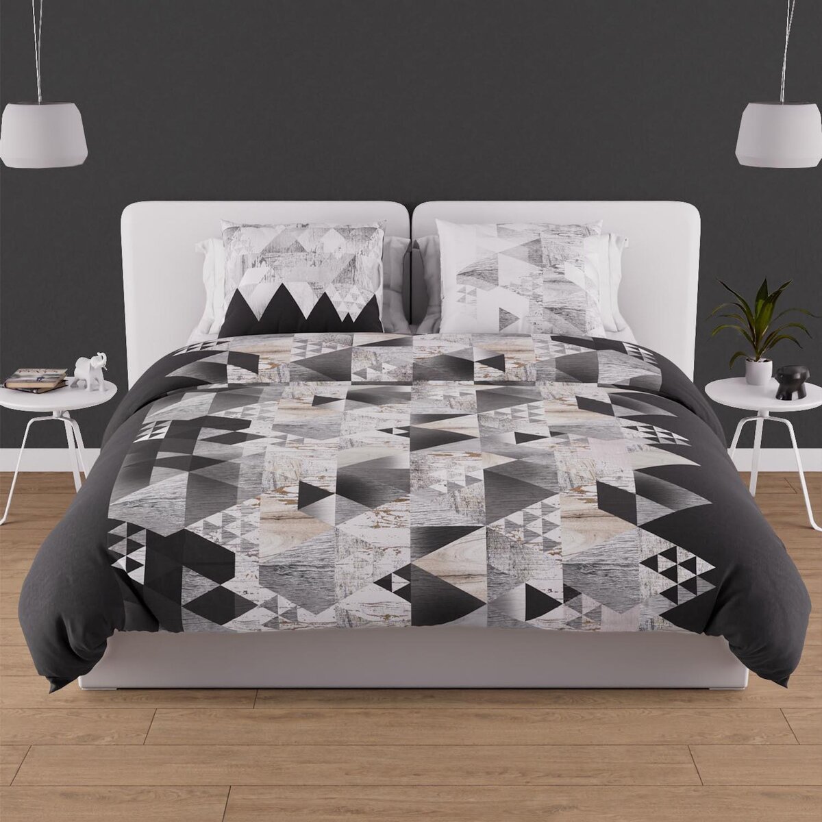 SOLEIL D'OCRE Parure housse de couette en coton 57 fils NORDIQUE, par Soleil d'ocre