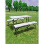 Voir la diapositive 2 : Habitat et Jardin Ensemble Table de jardin pliante + 2 Bancs pliants   Foldy  - Blanc
