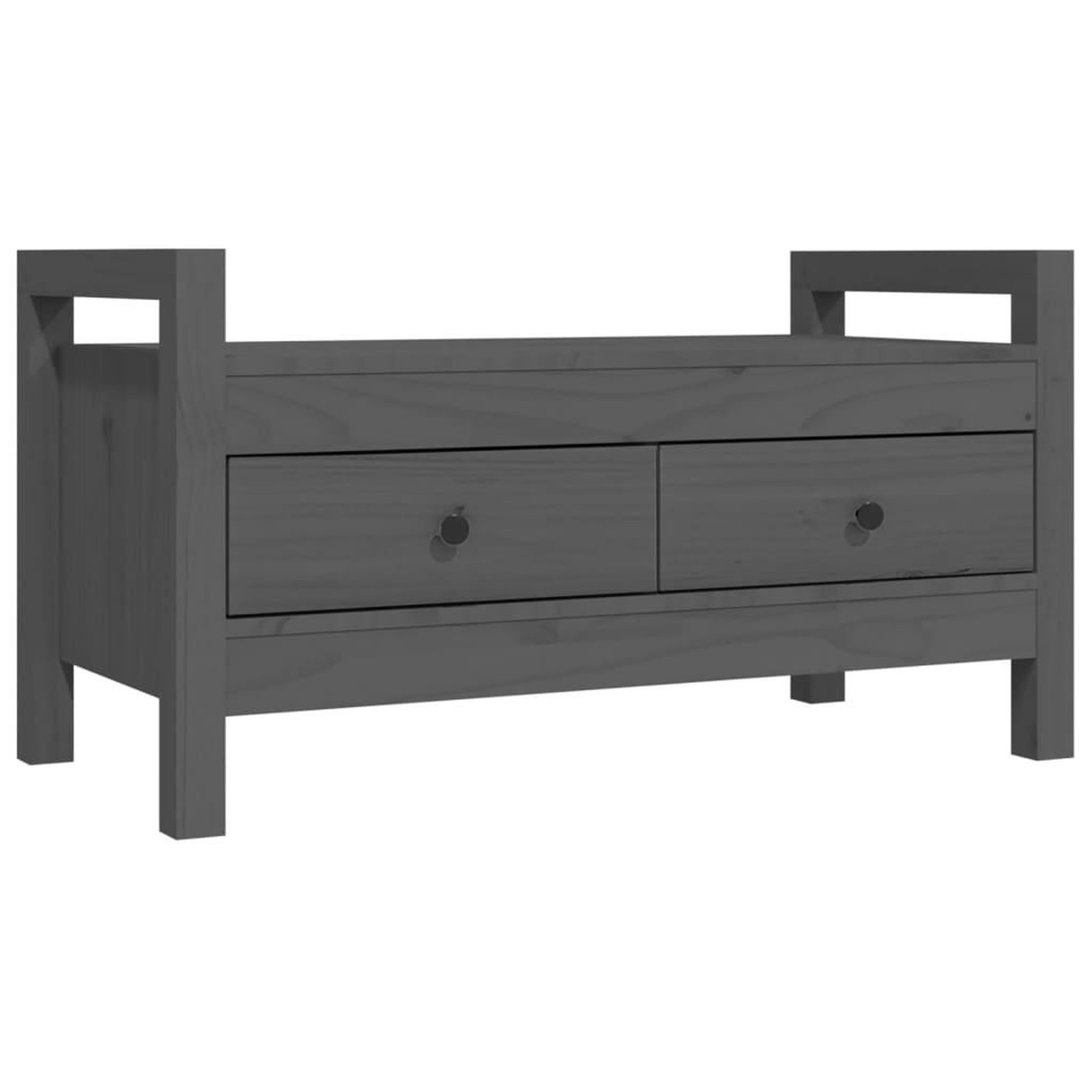 Voir la diapositive 2 : VIDAXL Banc d'entree Gris 80x40x43 cm Bois de pin massif