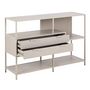 Voir la diapositive 5 : LISA DESIGN Anthea - étagère filaire métal avec plaquage en effet bois blanchi - avec tiroirs - 114 cm - gris