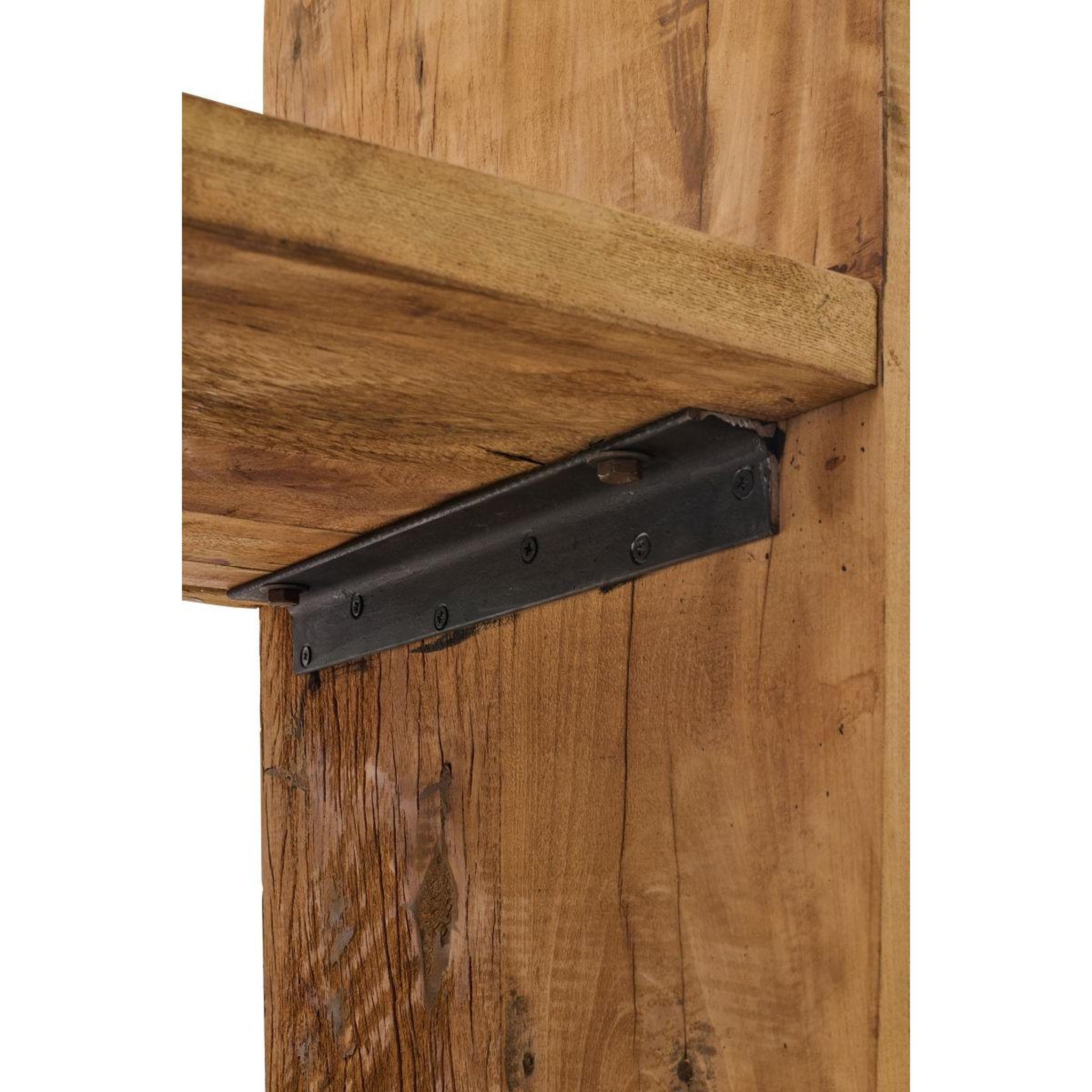 Voir la diapositive 4 : J-LINE Étagère 4 niveaux en bois  hugo  160cm naturel