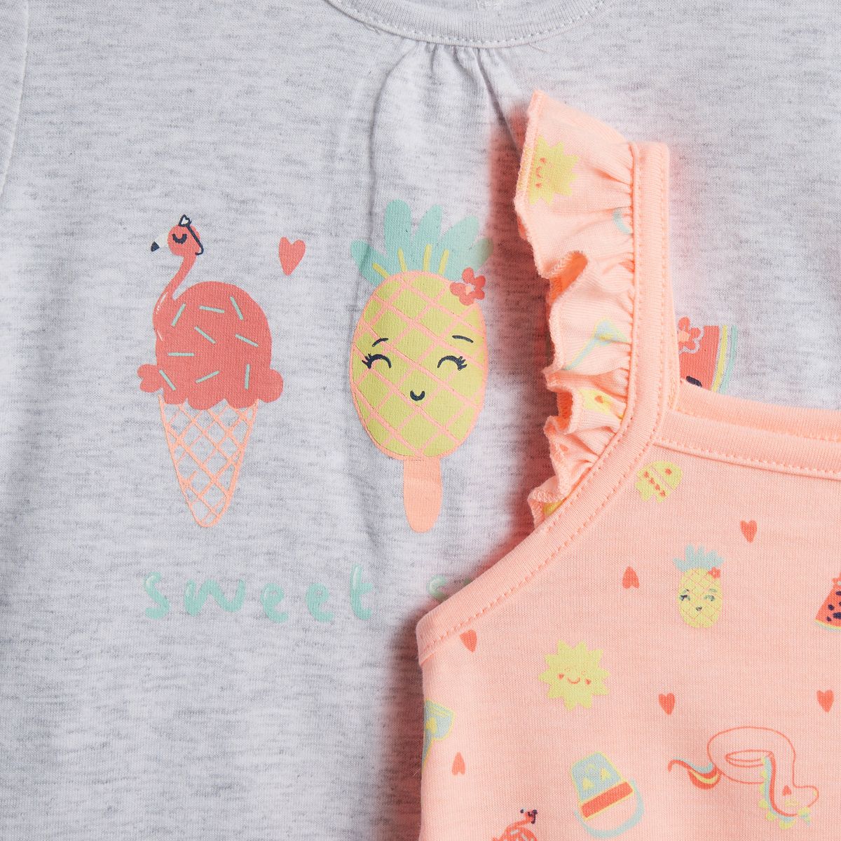 INEXTENSO Lot de 2 combicourtes bébé fille