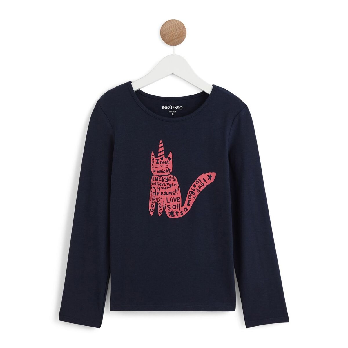 IN EXTENSO T-shirt manches longues chat licorne fille