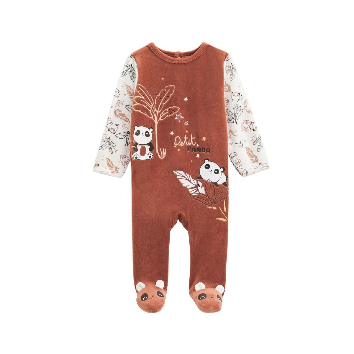 Petit Béguin Pyjama bébé en velours Maloueg