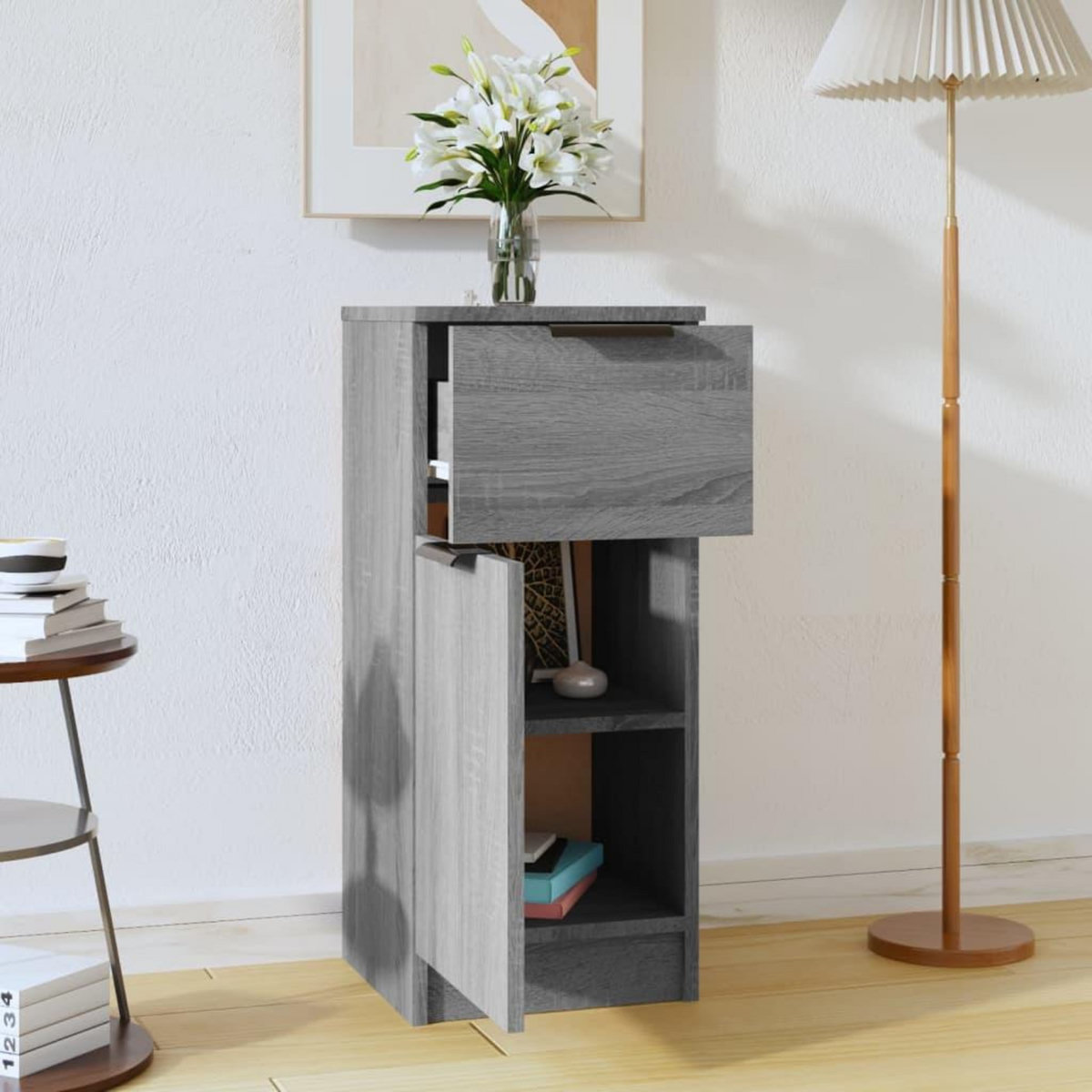 VIDAXL Buffet Sonoma gris 30x30x70 cm Bois d'ingenierie