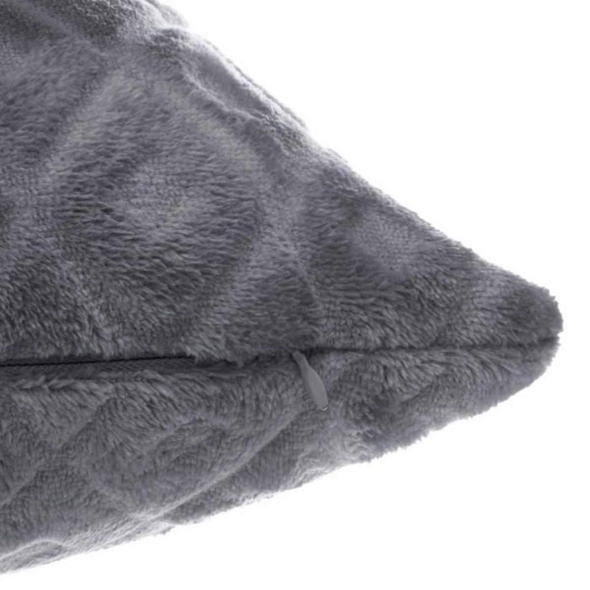 ATMOSPHERA Coussin Déhoussable  Losange 3D  40x40cm Gris
