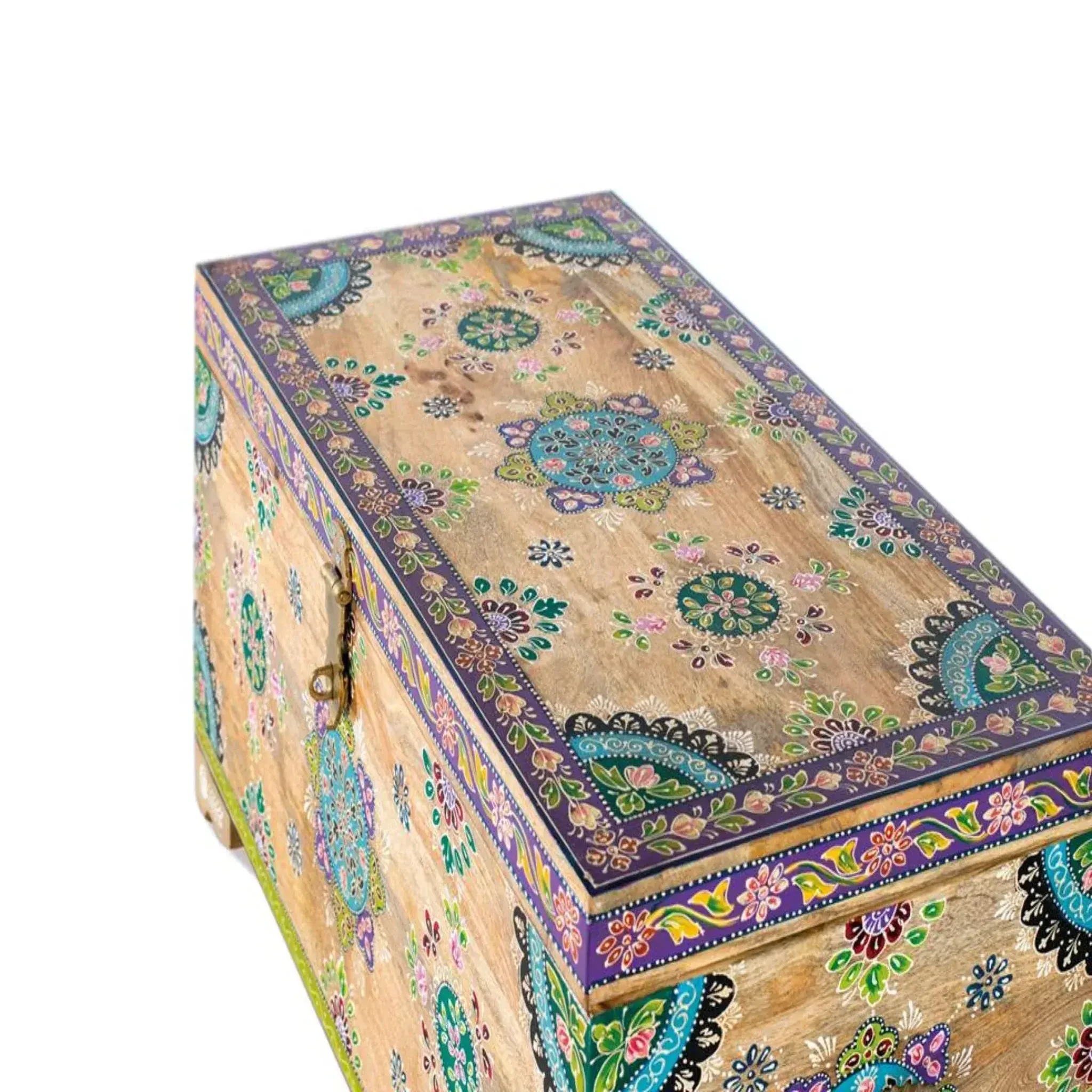 Voir la diapositive 4 : GINER Y COLOMER SL Coffre en bois de manguier 81 cm style artisanal ethnique