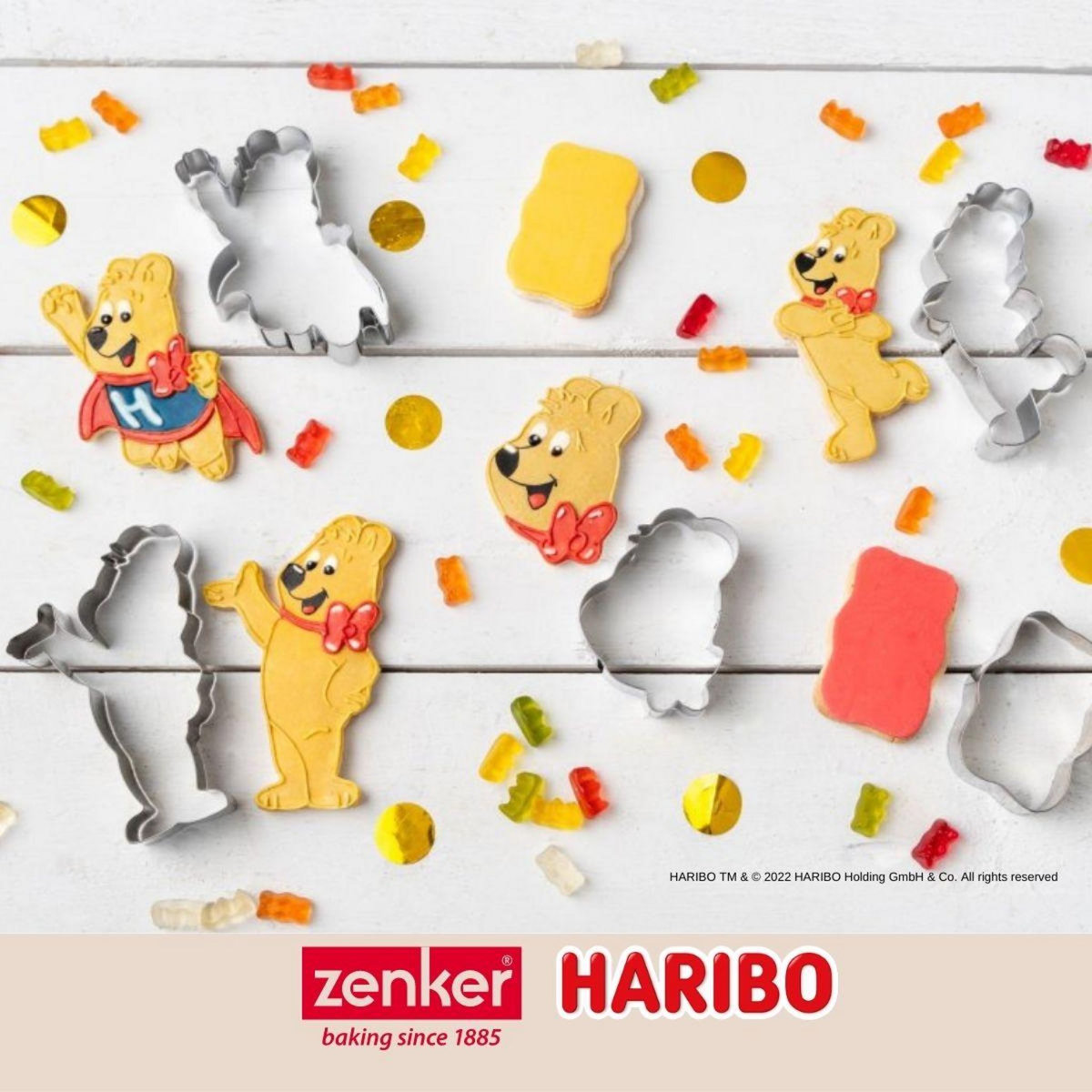 ZENKER Lot de 2 emporte-pièces en inox motif ourson doré Zenker Haribo