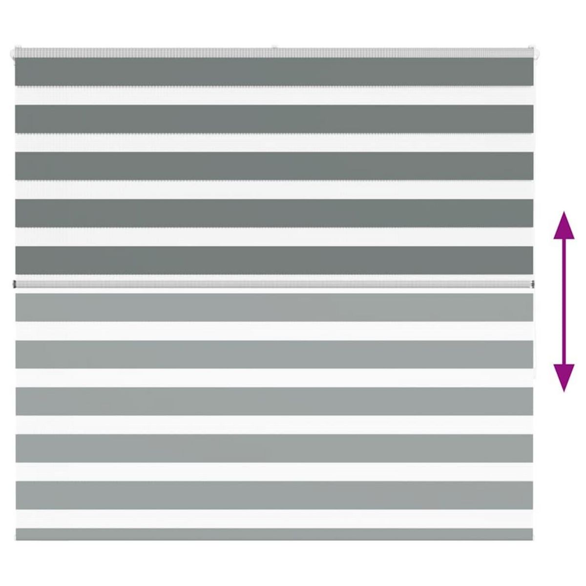 VIDAXL Store zebre gris fonce largeur du tissu 160,9 cm polyester