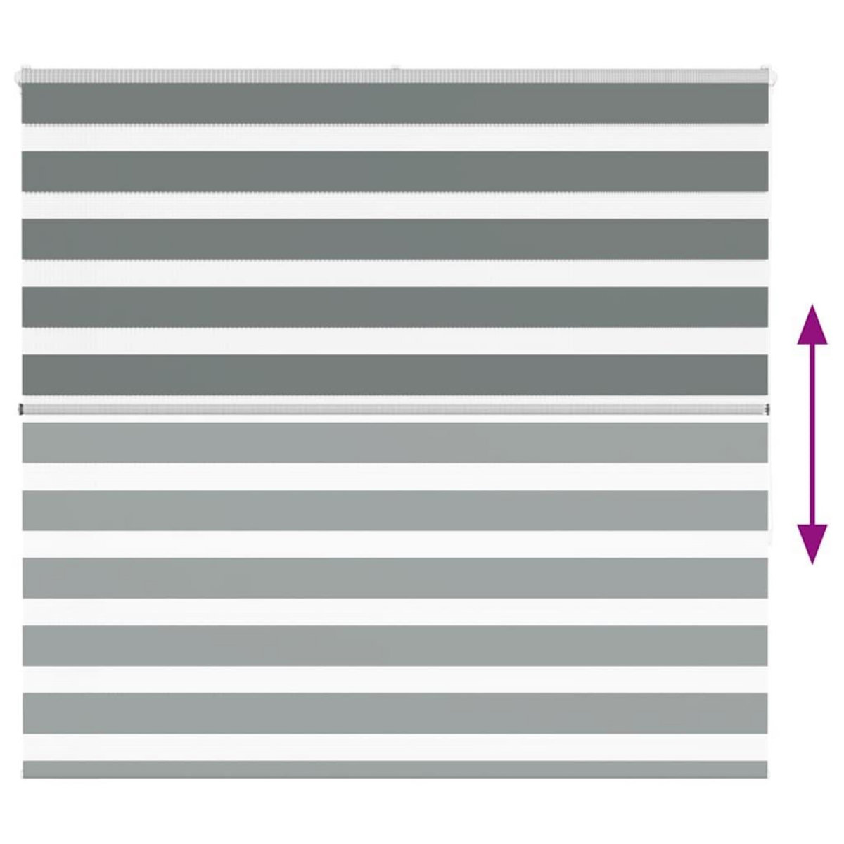 VIDAXL Store zebre gris fonce largeur du tissu 160,9 cm polyester