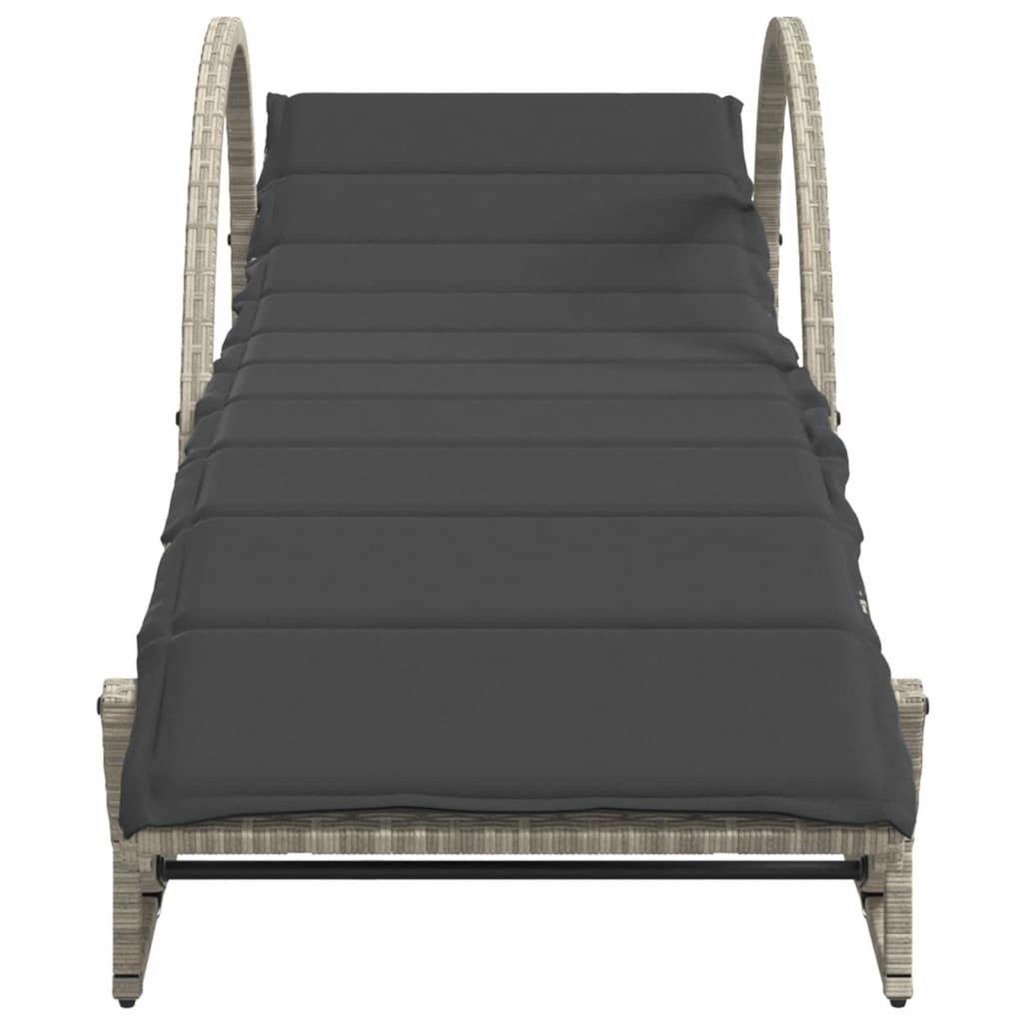 Voir la diapositive 4 : VIDAXL Chaise longue et coussin gris clair 60x199x42 cm resine tressee