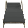Voir la diapositive 4 : VIDAXL Chaise longue et coussin gris clair 60x199x42 cm resine tressee
