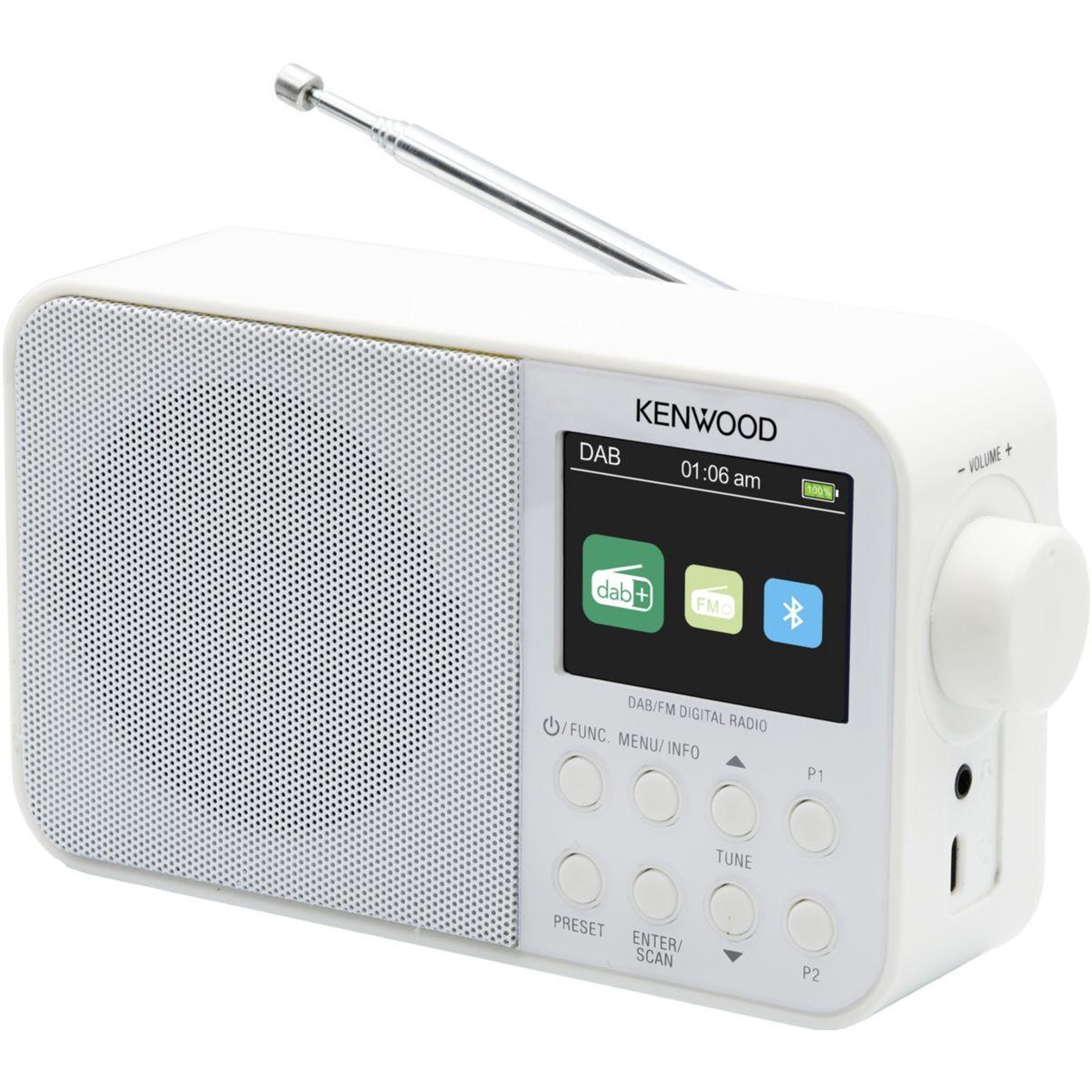 Voir la diapositive 2 : KENWOOD Radio dab dab bt crm30dab-w blanc