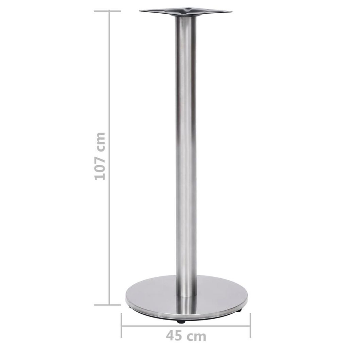 VIDAXL Pied de table de bistro Argente Ø45x107 cm Acier inoxydable