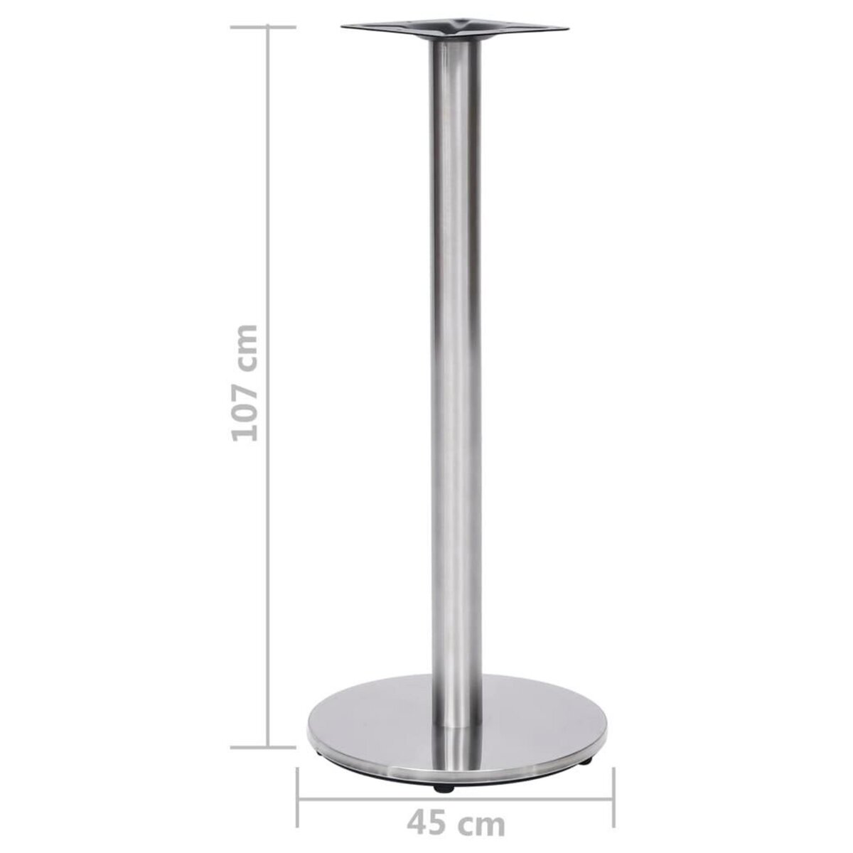 VIDAXL Pied de table de bistro Argente Ø45x107 cm Acier inoxydable