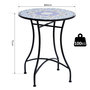 Voir la diapositive 3 : OUTSUNNY Table ronde style fer forgé bistro plateau mosaïque motif fleur métal époxy anticorrosion noir céramique