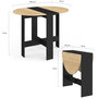 Voir la diapositive 6 : ID MARKET Table console pliable ronde EDI 2-4 personnes bois noir plateau façon hêtre 103 x 76 cm