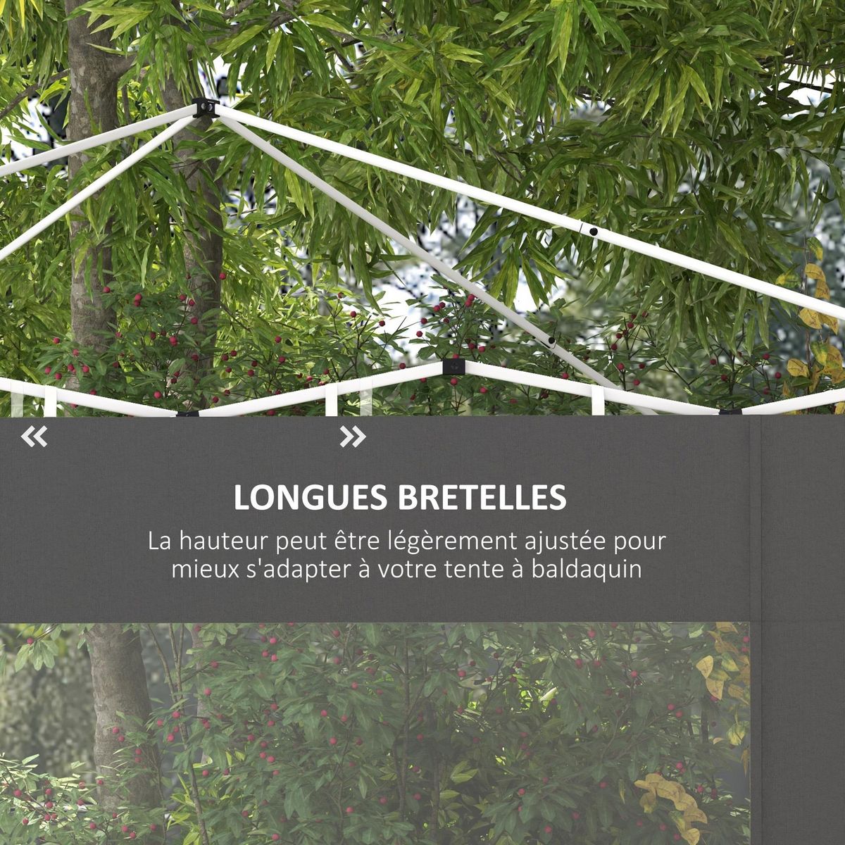 OUTSUNNY Lot de 2 panneaux latéraux barnum tonnelle 6x3 m ou 3x3 m oxford gris