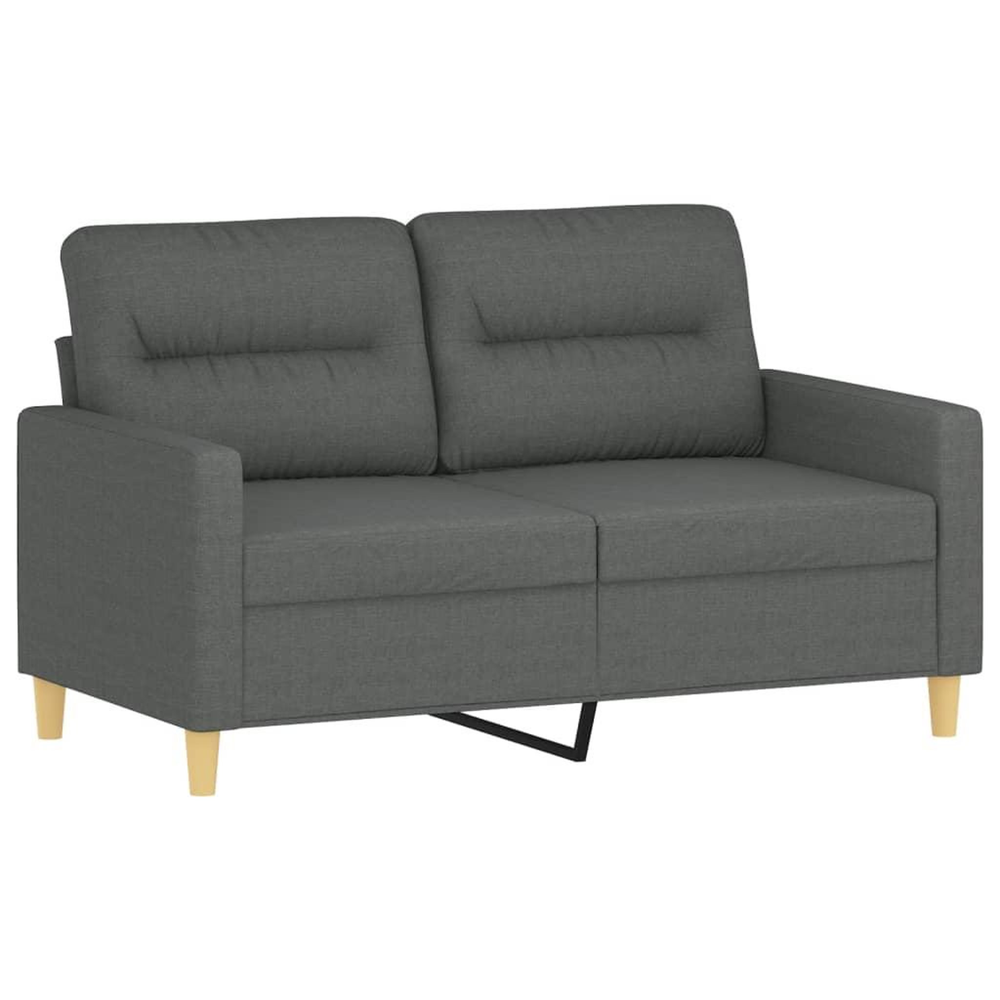 Voir la diapositive 3 : VIDAXL Ensemble de canapes 2 pcs avec coussins Gris fonce Tissu