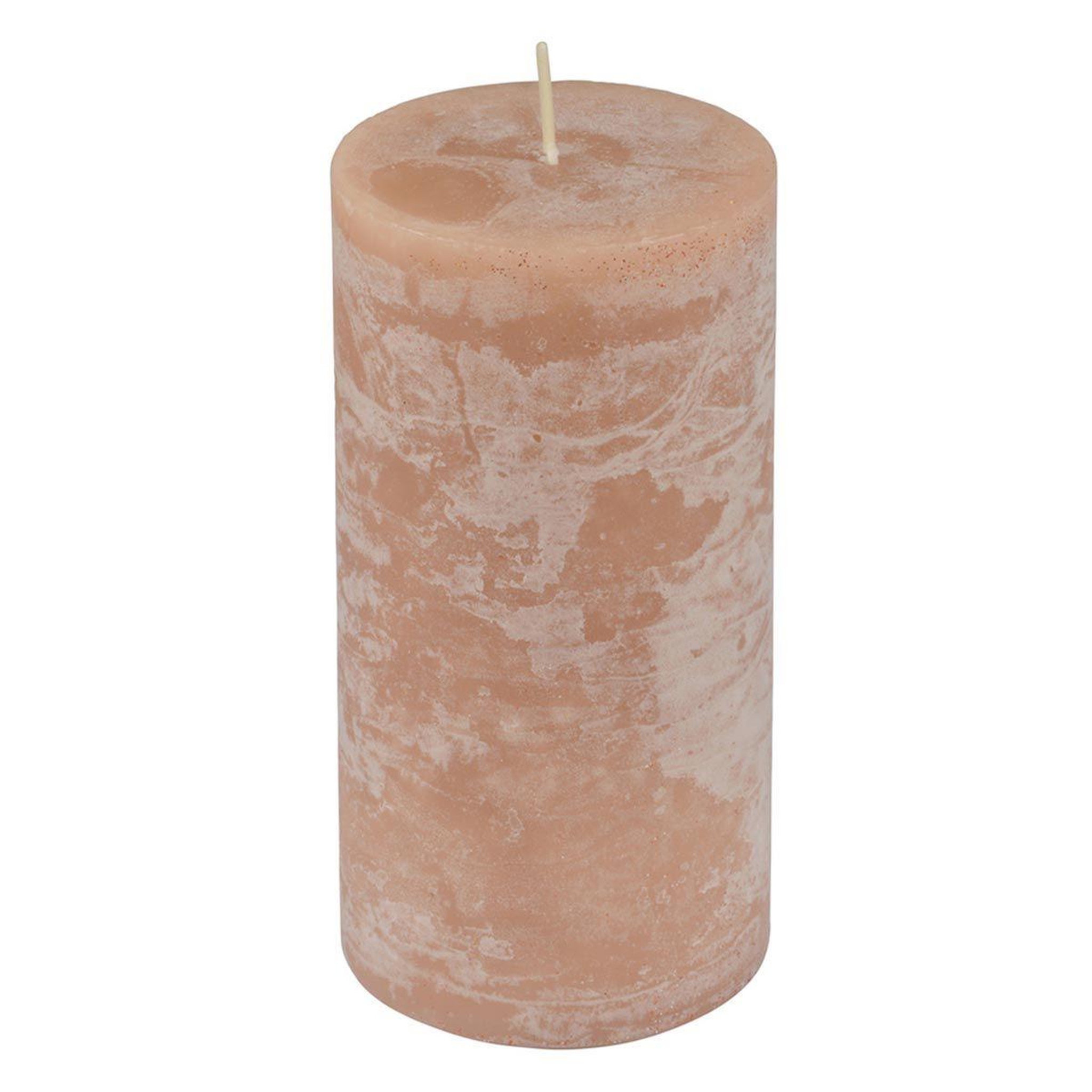 Voir la diapositive 1 : HOMEA Bougie pilier déco  rustique  13cm taupe