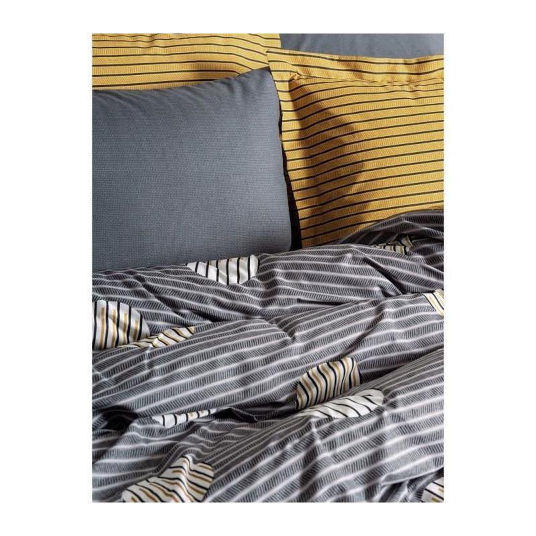 Voir la diapositive 2 : GENERIQUE Parure de lit - 129CTN64634 - 1 housse de couette 220 x 240 cm + 2 taies d'oreiller 60 x 60 cm - 100% coton ranforcé - Gris