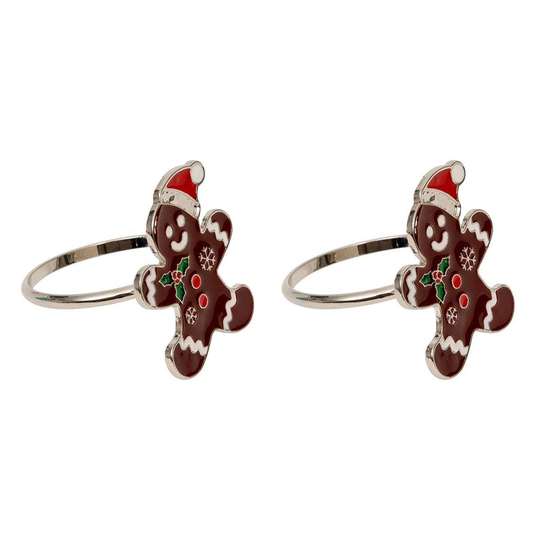 ATMOSPHERA Lot de 2 ronds de serviette  pain d'épices  4cm marron