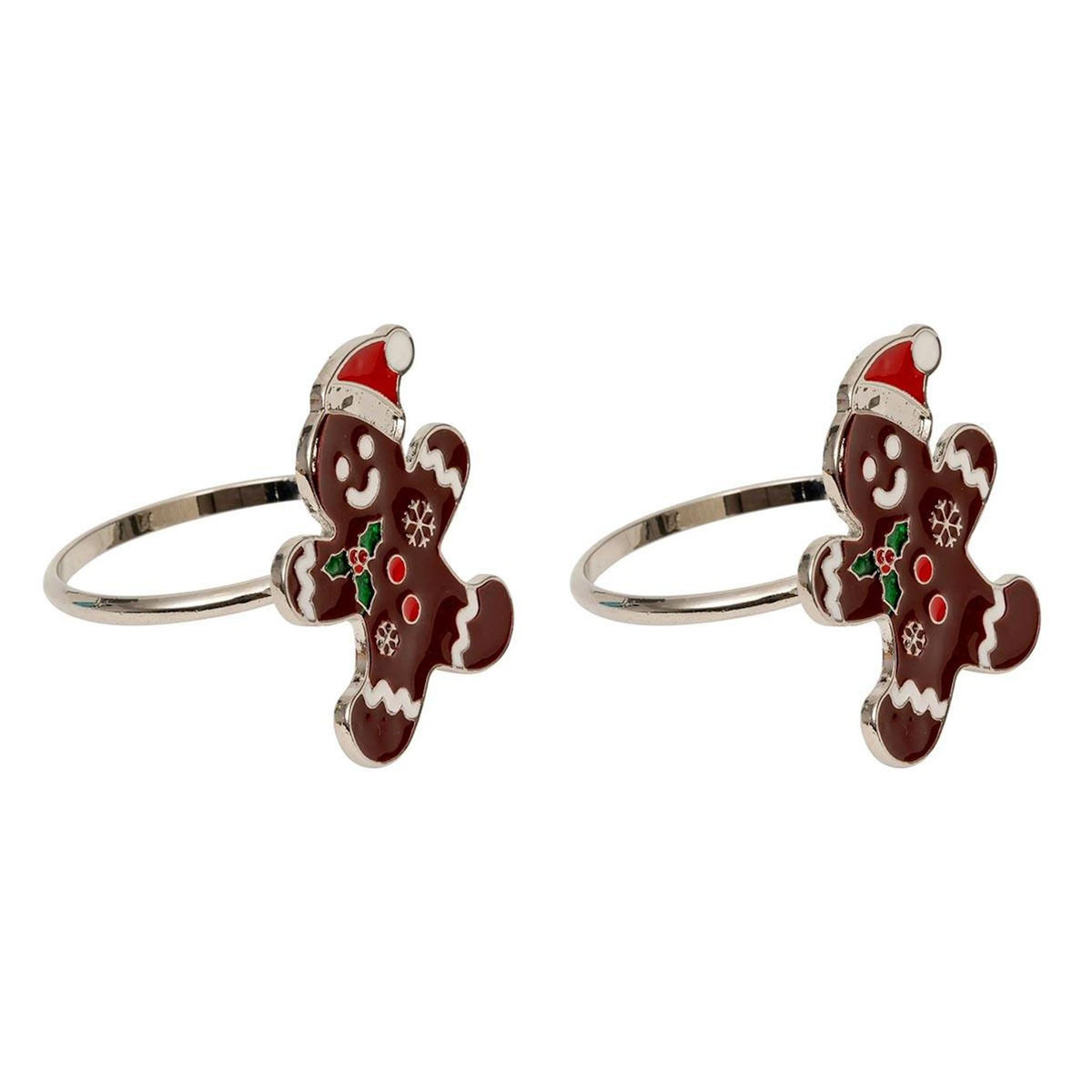 ATMOSPHERA Lot de 2 Ronds de Serviette  Pain d'Épices  4cm Marron