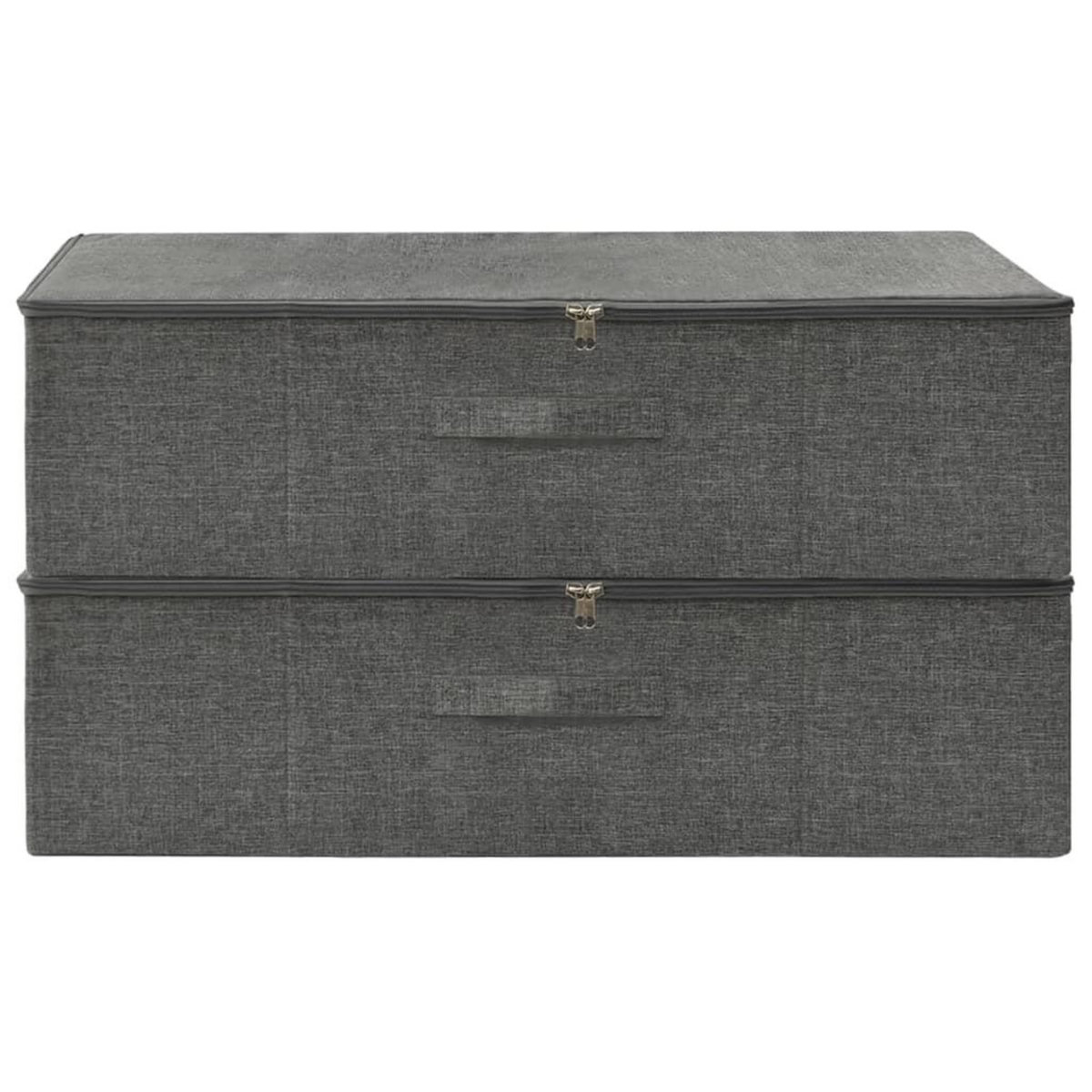 VIDAXL Boîtes de rangement 2 pcs Tissu 70x40x18 cm Anthracite