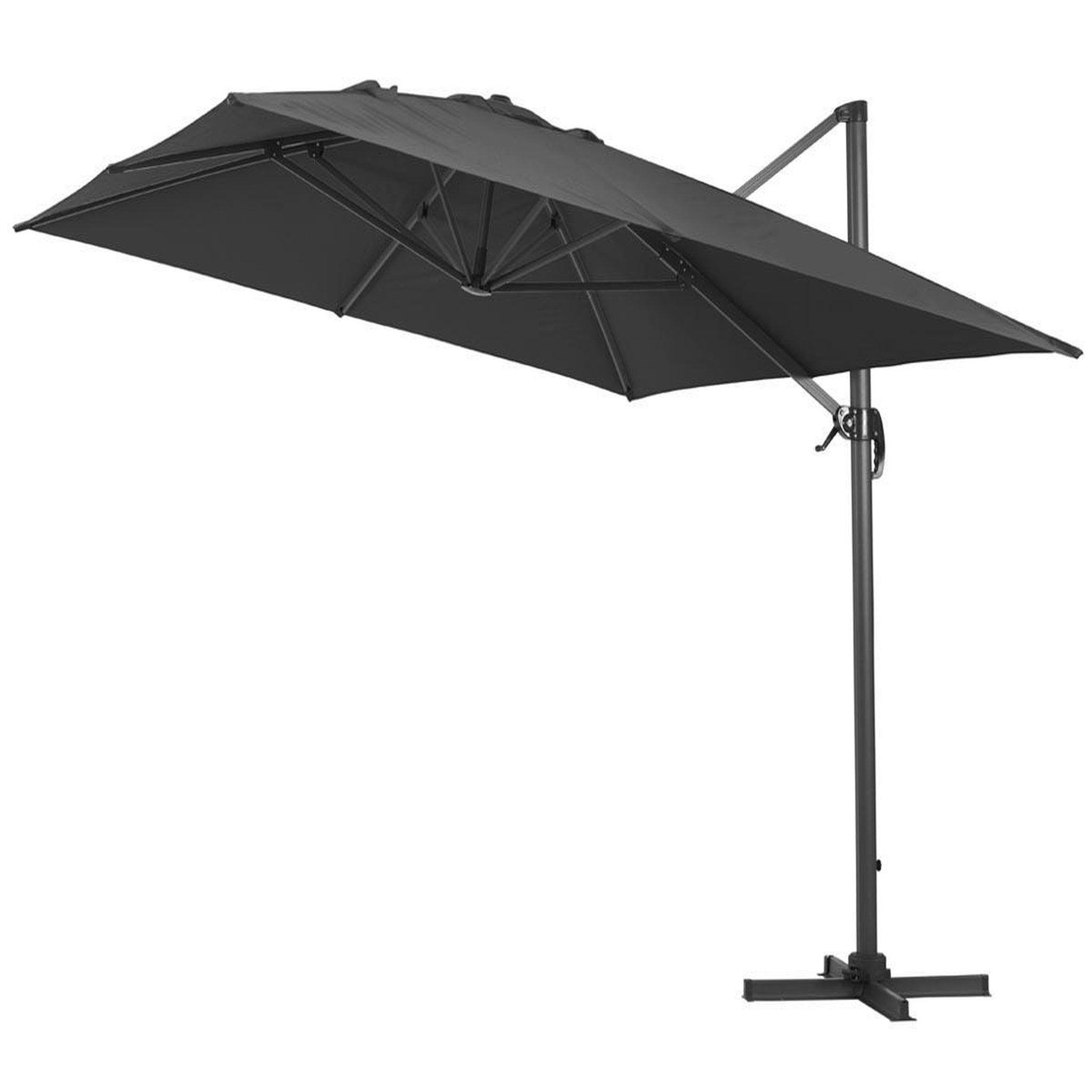 Voir la diapositive 2 : Habitat et Jardin Parasol de jardin déporté en aluminium  Sun 4  - 3 x 4 m - Noir