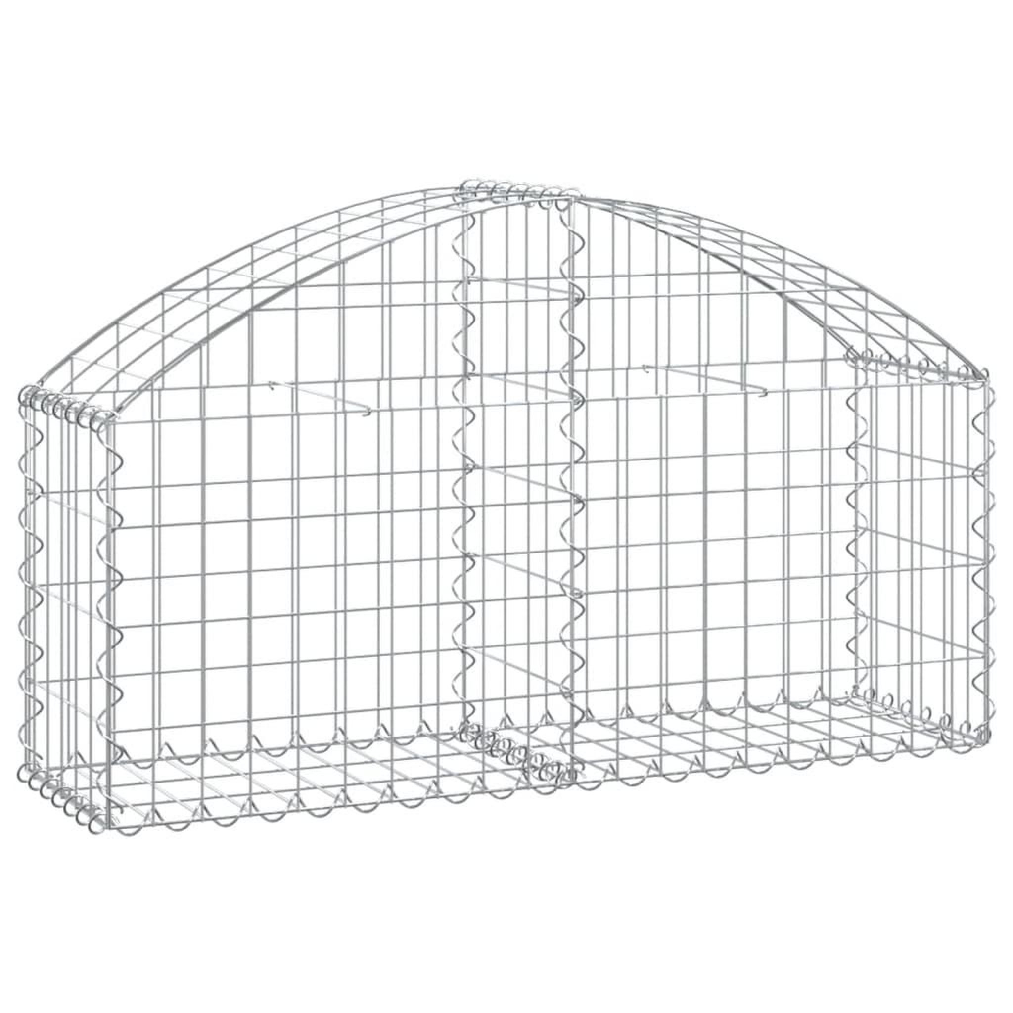 Voir la diapositive 2 : VIDAXL Panier de gabions arque 100x30x40/60 cm Fer galvanise