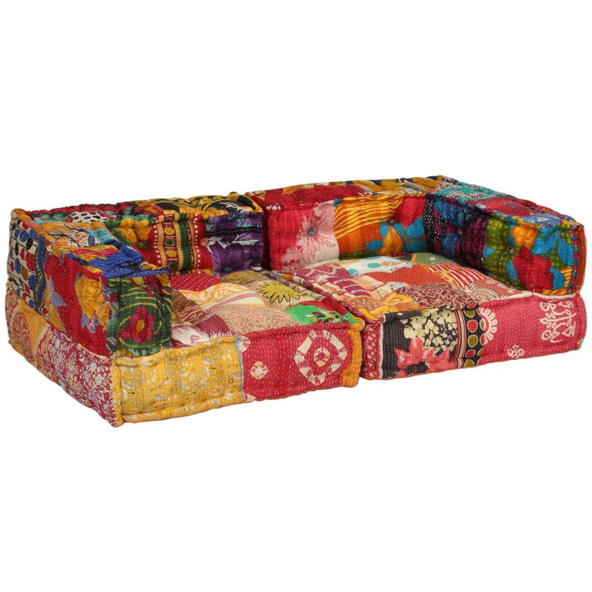 VIDAXL Pouf modulaire a 2 places Patchwork Tissu