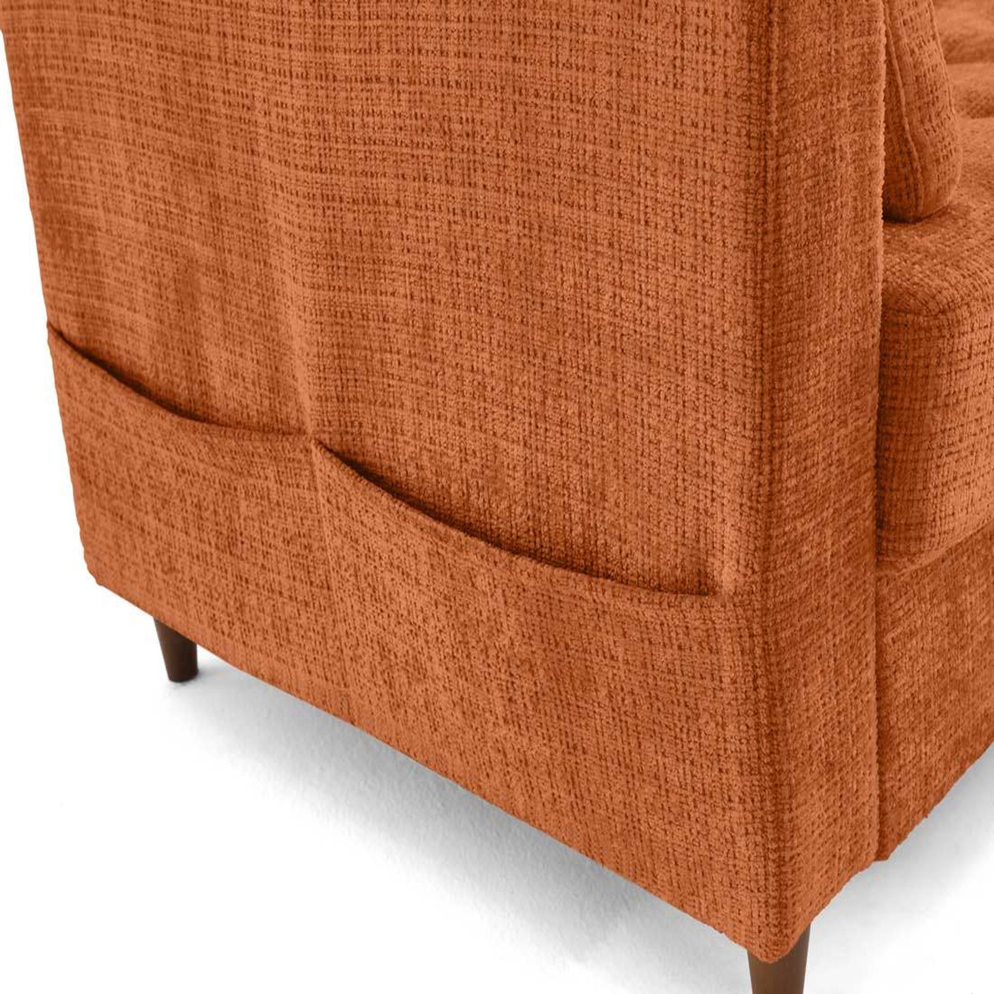 Voir la diapositive 6 : LISA DESIGN Anna - canapé d'angle droit 4 places convertible avec coffre en velours texturé