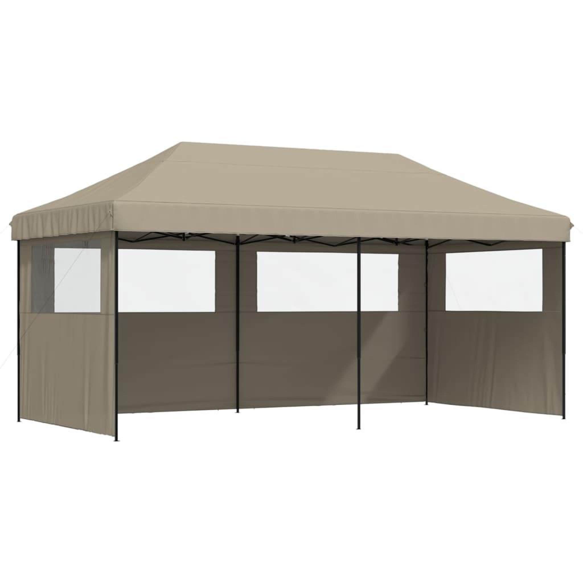 Voir la diapositive 2 : VIDAXL Tente de reception pliable escamotable 3 parois laterales taupe