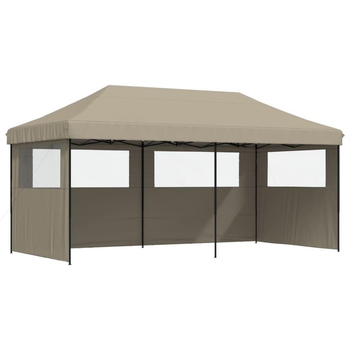 VIDAXL Tente de reception pliable escamotable 3 parois laterales taupe