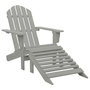 Voir la diapositive 5 : VIDAXL Chaise de jardin Adirondack avec pouf et table Sapin Gris