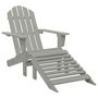 Voir la diapositive 5 : VIDAXL Chaise de jardin Adirondack avec pouf et table Sapin Gris