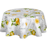 HABITABLE Nappe en toile cirée ronde motifs citron CITE - Diam. 150 cm