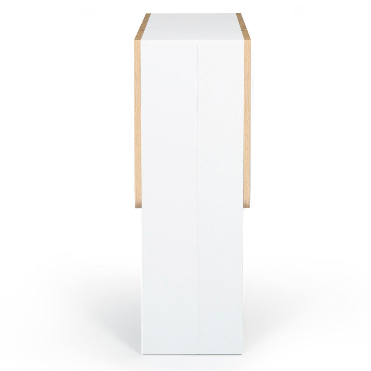 ID MARKET Table console pliable EDI 2-4 personnes bois blanc plateau façon hêtre 103 x 76 cm