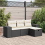 Voir la diapositive 1 : VIDAXL Salon de jardin 4 pcs avec coussins noir resine tressee