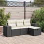 Voir la diapositive 1 : VIDAXL Salon de jardin 4 pcs avec coussins noir resine tressee