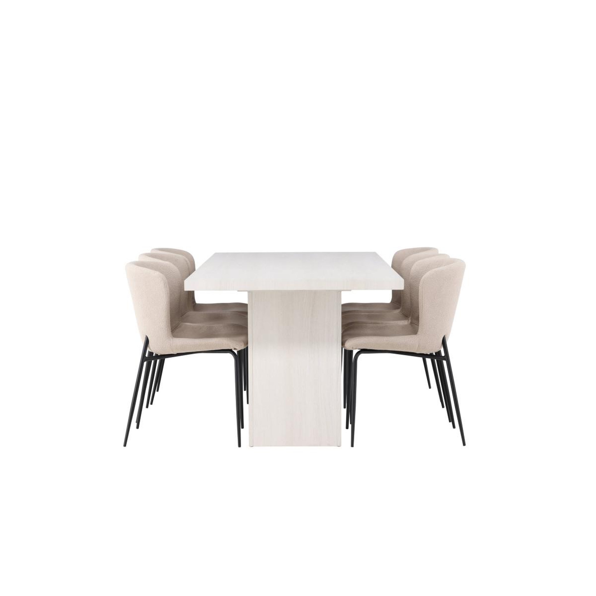 Voir la diapositive 3 : Paris Prix Ensemble table à manger & 6 chaises  olga & modesto  200cm naturel & beige