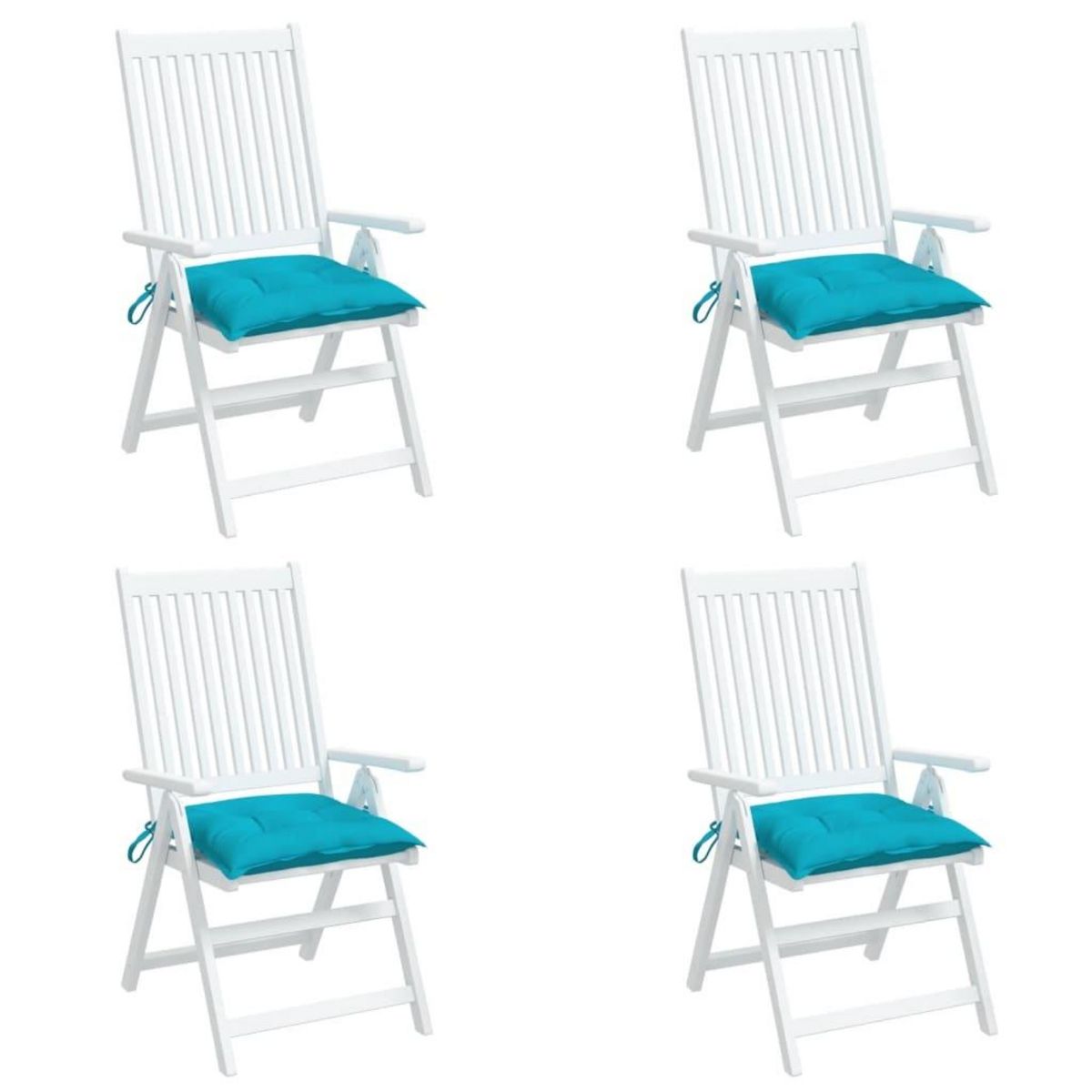VIDAXL Coussins de chaise lot de 4 turquoise 50x50x7 cm tissu oxford