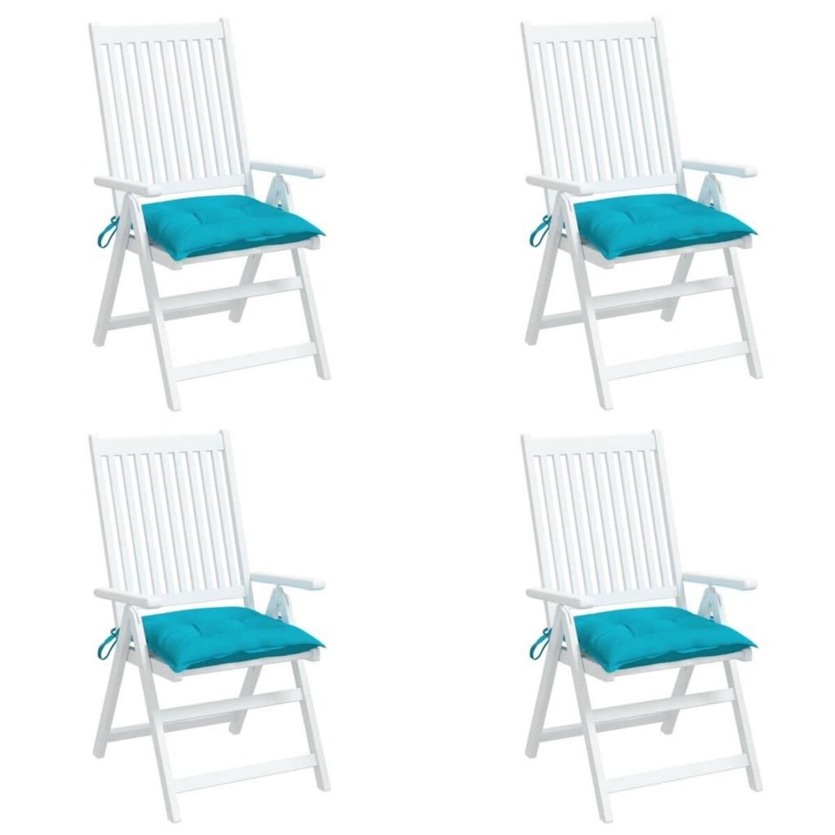 VIDAXL Coussins de chaise lot de 4 turquoise 50x50x7 cm tissu oxford