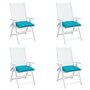Voir la diapositive 4 : VIDAXL Coussins de chaise lot de 4 turquoise 50x50x7 cm tissu oxford