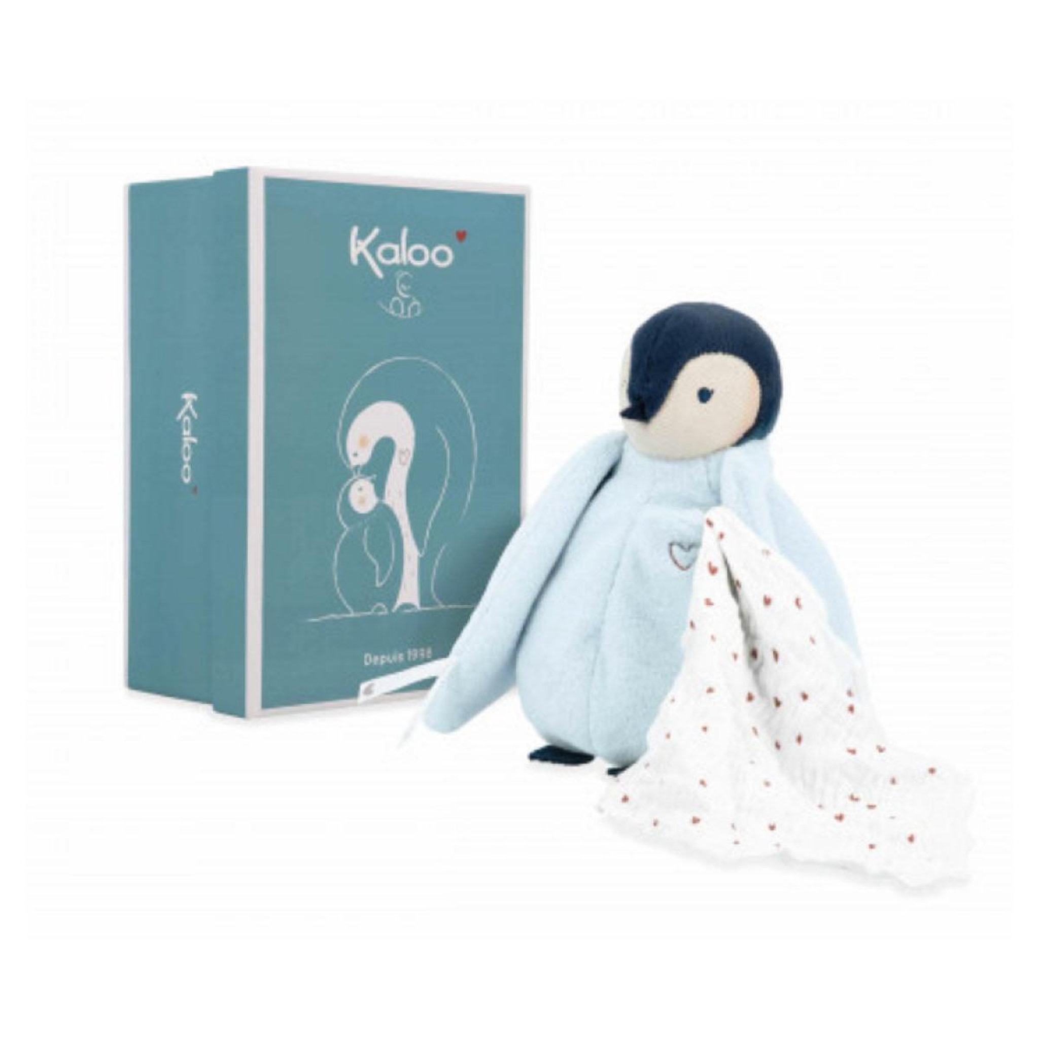 Kaloo Peluche a bisous manchot - bleu